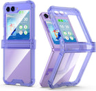 Kapa Clear Airbag with Hinge Protection Back Case for Samsung Galaxy Flip6 / Z Flip 6 | Transparent Shockproof Slim Hard Protective Cover (Purple)