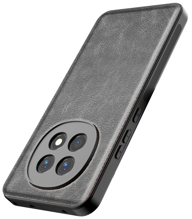 Kapa Tux Leather Back Cover for Oppo F29 5G | Slim Shockproof Camera Protection Bumper Case (Grey) - Mobizang