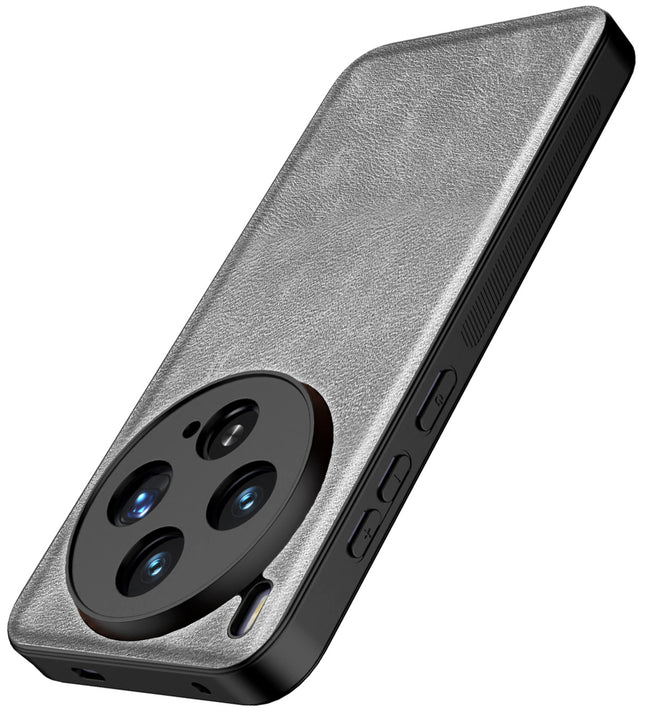Kapa Tux Leather Back Cover for Vivo X300 5G | Slim Shockproof Camera Protection Bumper Case (Grey)