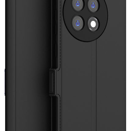 Kapa Noble Slim Magnetic Leather Flip Case Cover for OnePlus 12R | Card Holder Stand Flip Wallet Case (Black) - Mobizang