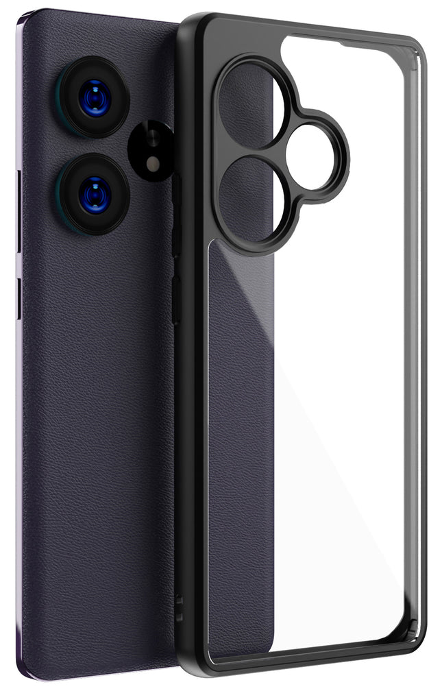 Kapa Hawkeye Clear Back Cover for Realme GT 6 / GT 6T | Camera Lens Protector Shockproof Slim Clear Case Cover (Black)