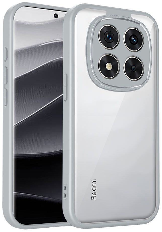 Kapa Hawkeye Clear Slim Tough Back Cover for Redmi Note 15 Pro 5G | Camera Lens Protector Anti Yellow Shockproof Clear Hybrid Case Cover (Grey) - Mobizang