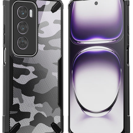 Kapa Bull Camouflage Back Cover for Oppo Reno 12 Pro (5G) | [Military Grade Protection] Shock Proof Slim Hybrid Bumper Case (Black) - Mobizang