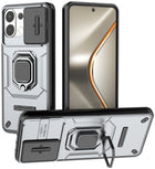Kapa Armor Slider Back Cover for Oppo K13 5G | Inbuilt Ring + Camera Slider Shockproof Lens Protection Bumper Back Case (Grey)