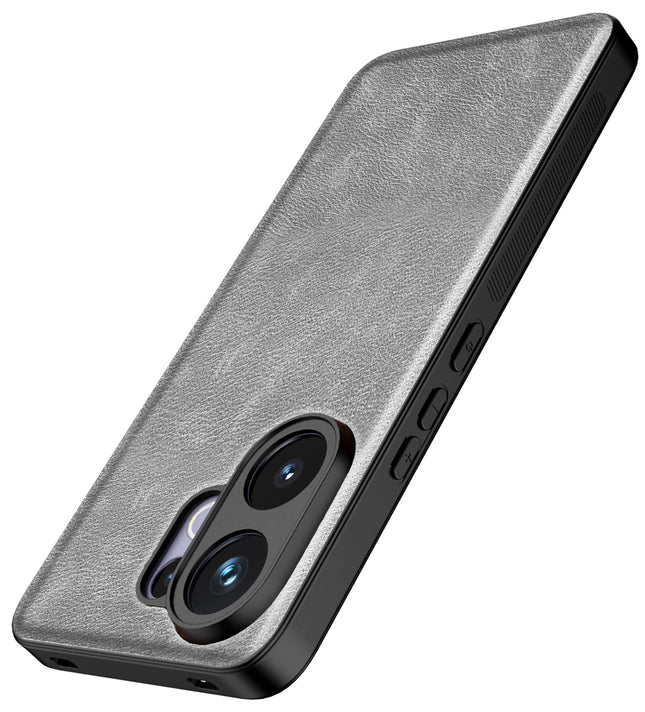 Kapa Tux Leather Back Cover for Vivo V60 / V60e / Vivo T4 Pro 5G | Slim Shockproof Camera Protection Bumper Case (Grey)