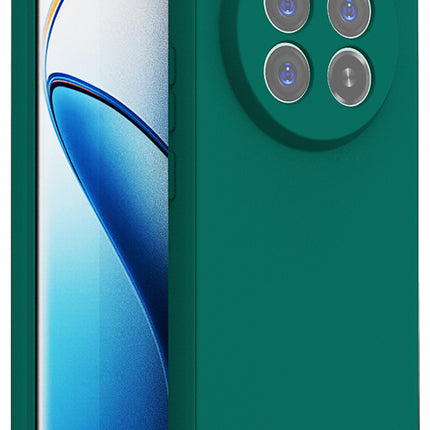 Kapa Matte Protective Lens Flexible Back Cover for Realme 12 Pro / 12 Pro Plus | Slim Silicone with Soft Lining Shockproof Full Body Bumper Case (Green)
