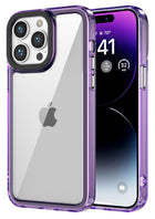Kapa Warrior Acrylic Clear Back Cover For Apple iPhone 16 Pro Max | Slim Shockproof [Military Grade Protection] Hybrid Bumper Case (Purple Sides)