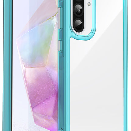 Kapa Unicorn Acrylic Clear Back Cover For Samsung Galaxy A56 | Slim Shockproof [Military Grade Protection] Hybrid Bumper Case (Blue Sides)