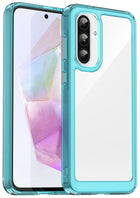 Kapa Unicorn Acrylic Clear Back Cover For Samsung Galaxy A56 | Slim Shockproof [Military Grade Protection] Hybrid Bumper Case (Blue Sides)