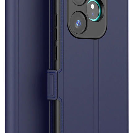 Kapa Noble Slim Magnetic Leather Flip Case Cover for Realme GT 6 / GT 6T | Card Holder Stand Flip Wallet Case (Blue)