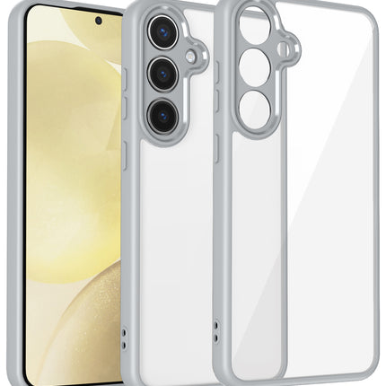 Kapa Hawkeye Clear Back Cover for Samsung Galaxy S25 | Camera Lens Protector Shockproof Slim Clear Case Cover (Grey Sides)