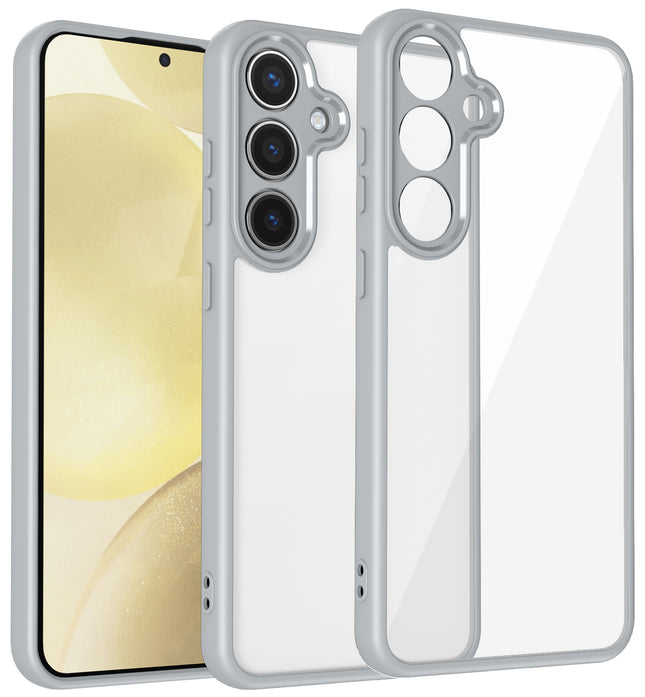 Kapa Hawkeye Clear Back Cover for Samsung Galaxy S25 | Camera Lens Protector Shockproof Slim Clear Case Cover (Grey Sides)