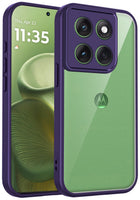 Kapa Hawkeye Clear Slim Tough Back Cover for Moto Edge 70 | Camera Lens Protector Anti Yellow Shockproof Clear Hybrid Case Cover (Purple)