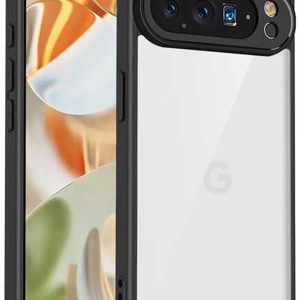 Kapa Hawkeye Clear Slim Tough Back Cover for Google Pixel 10 Pro | Camera Lens Protector Anti Yellow Shockproof Clear Hybrid Case Cover (Black)