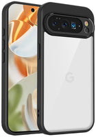 Kapa Hawkeye Clear Slim Tough Back Cover for Google Pixel 10 Pro | Camera Lens Protector Anti Yellow Shockproof Clear Hybrid Case Cover (Black)