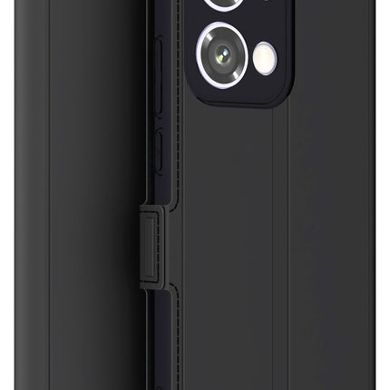 Kapa Noble Slim Magnetic Leather Flip Case Cover for Oppo Reno 13 | Card Holder Stand Flip Wallet Case (Black)
