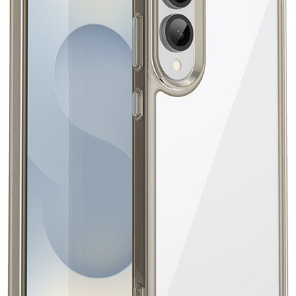 Kapa Unicorn Acrylic Clear Back Cover For Samsung Galaxy S25 Edge | Slim Shockproof [Military Grade Protection] Hybrid Bumper Case (Grey Sides)