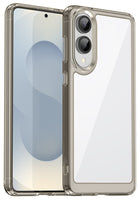 Kapa Unicorn Acrylic Clear Back Cover For Samsung Galaxy S25 Edge | Slim Shockproof [Military Grade Protection] Hybrid Bumper Case (Grey Sides)
