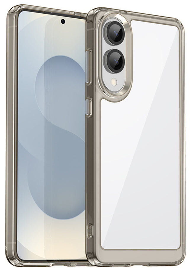 Kapa Unicorn Acrylic Clear Back Cover For Samsung Galaxy S25 Edge | Slim Shockproof [Military Grade Protection] Hybrid Bumper Case (Grey Sides)
