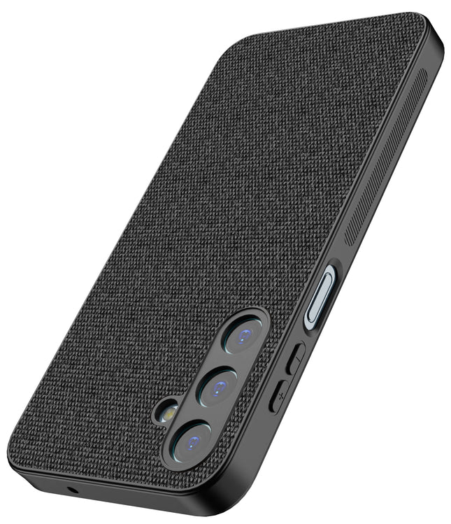 Kapa Soft Full Fabric Protective Back Case Cover for Samsung Galaxy M35 (5G) | Shockproof Slim Hard Anti Slip Back Case (Black)