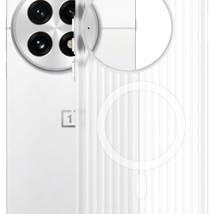 Kapa Matte Magnetic Wave Grip Back Cover for OnePlus 13 | [MagSafe Compatible] Wireless charging, Slim, Metal Buttons, Frosted Back Case (White)