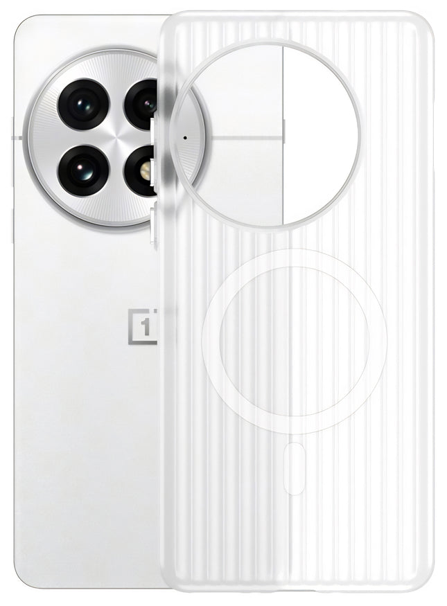 Kapa Matte Magnetic Wave Grip Back Cover for OnePlus 13 | [MagSafe Compatible] Wireless charging, Slim, Metal Buttons, Frosted Back Case (White)