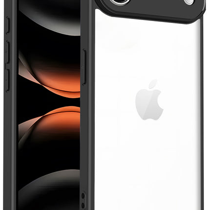 Kapa Hawkeye Clear Slim Tough Back Cover for Apple iPhone 17 Air | Camera Lens Protector Anti Yellow Shockproof Clear Hybrid Case Cover (Black)