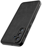 Kapa Tux Leather Back Cover for Samsung Galaxy M36 / F36 5G | Slim Shockproof Camera Protection Bumper Case (Black)