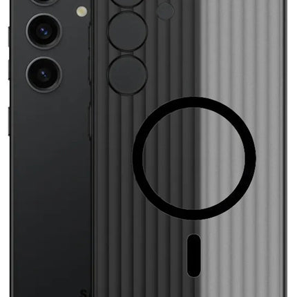Kapa Wave Magnetic Frosted Grip Back Cover for Samsung Galaxy S24 | [MagSafe Compatible] Wireless charging, Slim, Metal Buttons Matte Finish Back Case (Grey)