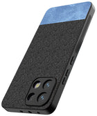 Kapa Soft Fabric & Leather Hybrid Protective Back Cover for Oppo K13 5G | Shockproof Slim Hard Anti Slip Back Case (Black,Blue) - Mobizang