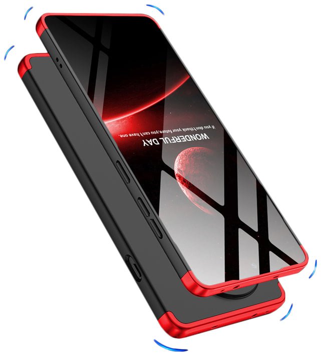 Kapa Double Dip Full 360 Protection Back Case Cover for OnePlus 13R (Red,Black)