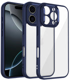 Kapa Hawkeye Clear Back Cover for Apple iPhone 16 Pro | Camera Lens Protector Shockproof Slim Clear Case Cover (Blue Sides)