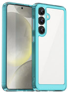 Kapa Unicorn Acrylic Clear Back Cover For Samsung Galaxy S25 | Slim Shockproof [Military Grade Protection] Hybrid Bumper Case (Blue Sides)