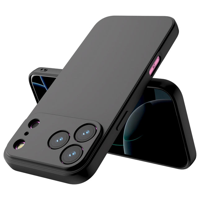 Kapa Matte Protective Lens Flexible Back Cover for Apple iPhone 17 Pro Max | Slim Silicone with Soft Lining Shockproof Full Body Bumper Case (Black) - Mobizang