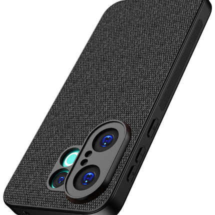 Kapa Soft Full Fabric Protective Back Case Cover for Vivo X200 FE 5G | Shockproof Slim Hard Anti Slip Back Case (Black)