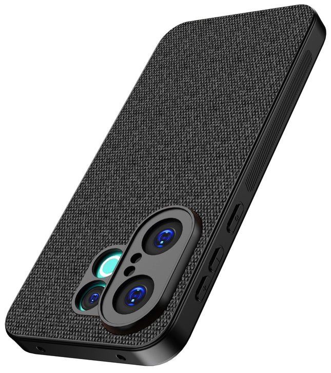 Kapa Soft Full Fabric Protective Back Case Cover for Vivo X200 FE 5G | Shockproof Slim Hard Anti Slip Back Case (Black)