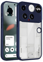Kapa Hawkeye Clear Slim Tough Back Cover for Nothing Phone 3 5G | Camera Lens Protector Anti Yellow Shockproof Clear Hybrid Case Cover (Blue Sides)