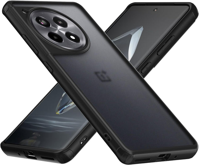 Kapa Shield Frosted Acrylic Back Shock Proof Case Cover for OnePlus 12 (Black)