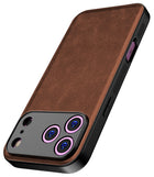 Kapa Tux Leather Back Cover for Apple iPhone 17 Pro | Slim Shockproof Camera Protection Bumper Case (Brown)