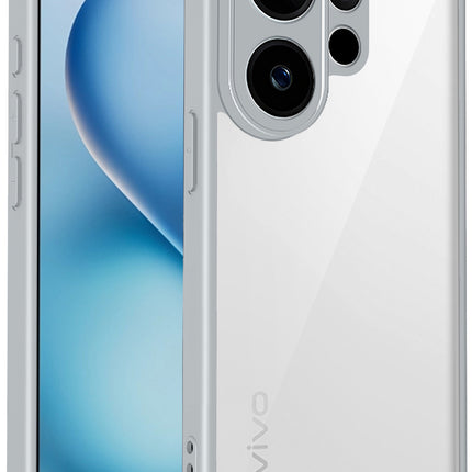 Kapa Hawkeye Clear Slim Tough Back Cover for Vivo V60 / V60e / Vivo T4 Pro 5G | Camera Lens Protector Anti Yellow Shockproof Clear Hybrid Case Cover (Grey Sides)