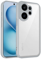 Kapa Hawkeye Clear Slim Tough Back Cover for Vivo V60 / V60e / Vivo T4 Pro 5G | Camera Lens Protector Anti Yellow Shockproof Clear Hybrid Case Cover (Grey Sides)