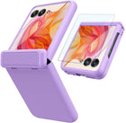 Kapa Textured Grip Hinge Protection Back Cover for Moto Razr 50 Ultra| with [Inbuilt Glass] Full Body Shockproof Hard Back Case (Purple) - Mobizang