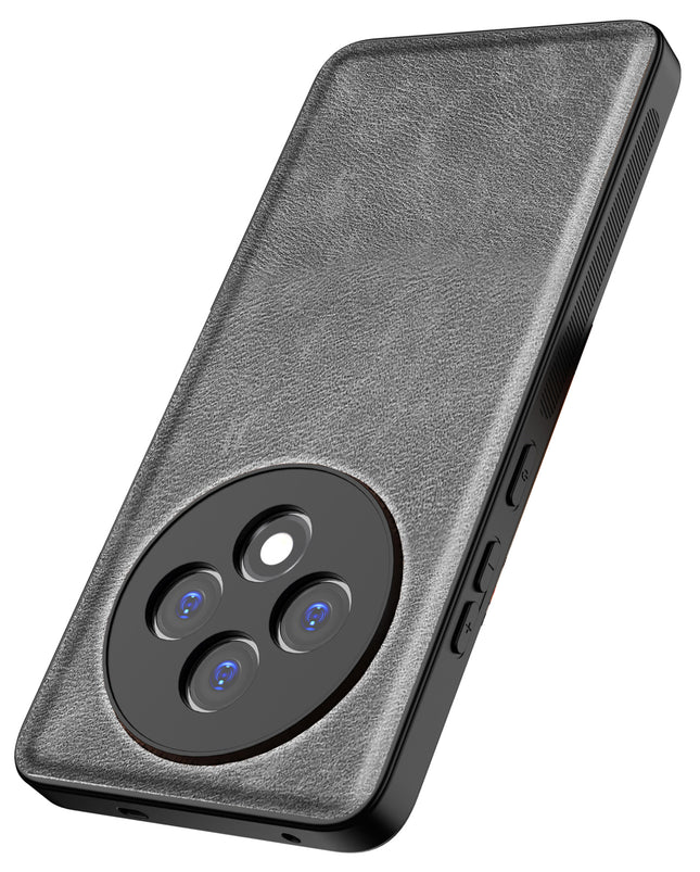 Kapa Tux Leather Back Cover for Oppo F27 (5G) | Slim Shockproof Camera Protection Bumper Case (Grey)