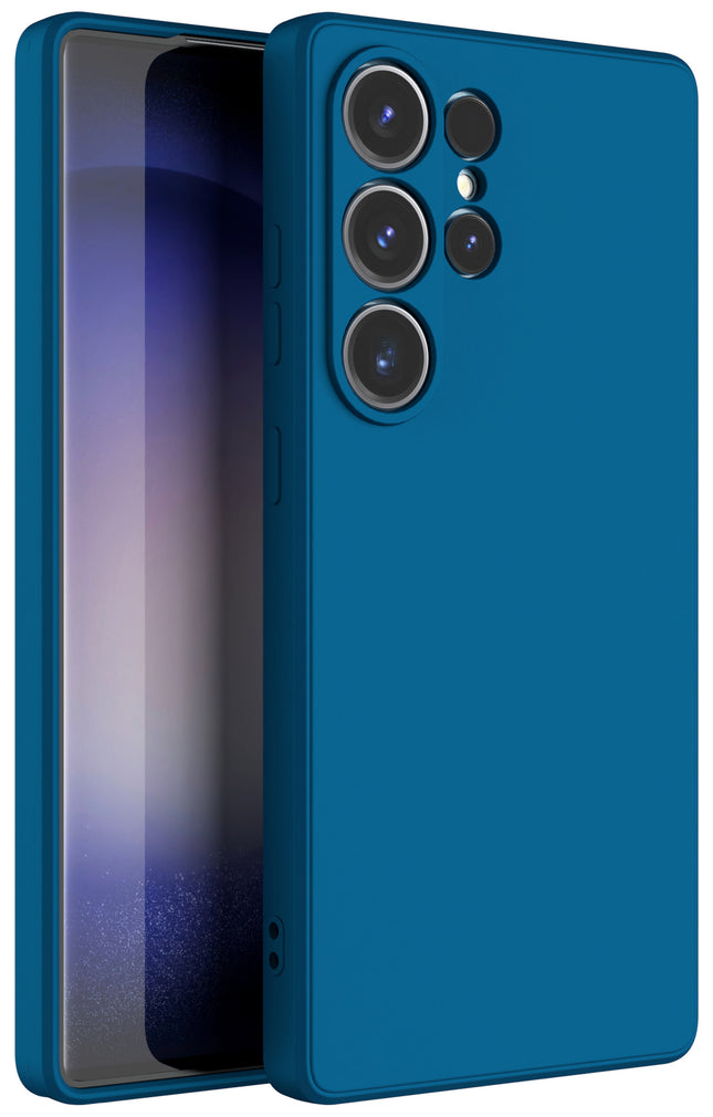 Kapa Matte Protective Lens Flexible Back Cover for Samsung Galaxy S25 Ultra | Slim Silicone with Soft Lining Shockproof Full Body Bumper Case (Blue)