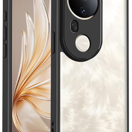 Kapa Hawkeye Clear Slim Tough Back Cover for Vivo T4 Ultra 5G | Camera Lens Protector Anti Yellow Shockproof Clear Hybrid Case Cover (Black)