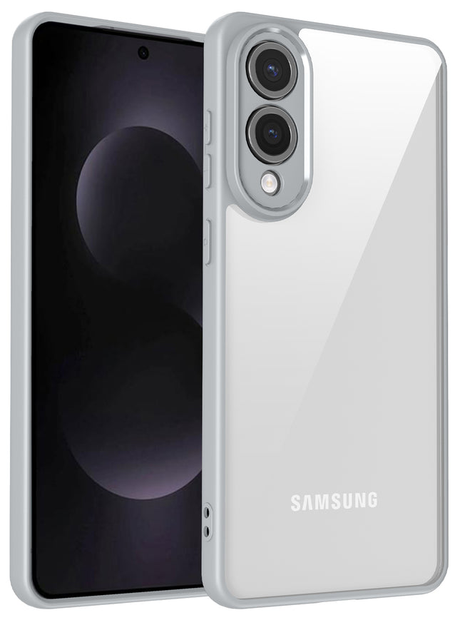 Kapa Hawkeye Clear Slim Tough Back Cover for Samsung Galaxy S25 Edge | Camera Lens Protector Anti Yellow Shockproof Clear Hybrid Case Cover (Grey)