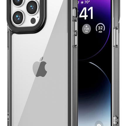 Kapa Warrior Acrylic Clear Back Cover For Apple iPhone 16 Pro Max | Slim Shockproof [Military Grade Protection] Hybrid Bumper Case (Grey Sides) - Mobizang