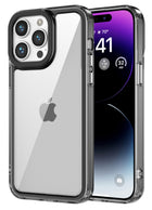 Kapa Warrior Acrylic Clear Back Cover For Apple iPhone 16 Pro Max | Slim Shockproof [Military Grade Protection] Hybrid Bumper Case (Grey Sides) - Mobizang