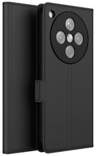 Kapa Noble Slim Magnetic Leather Flip Case Cover for Oppo Find X8 | Card Holder Stand Flip Wallet Case (Black) - Mobizang