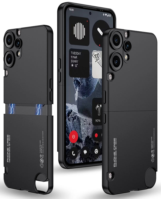 Kapa Double Dip Full 360 Protection Back Case Cover for CMF Phone 2 Pro (Black)